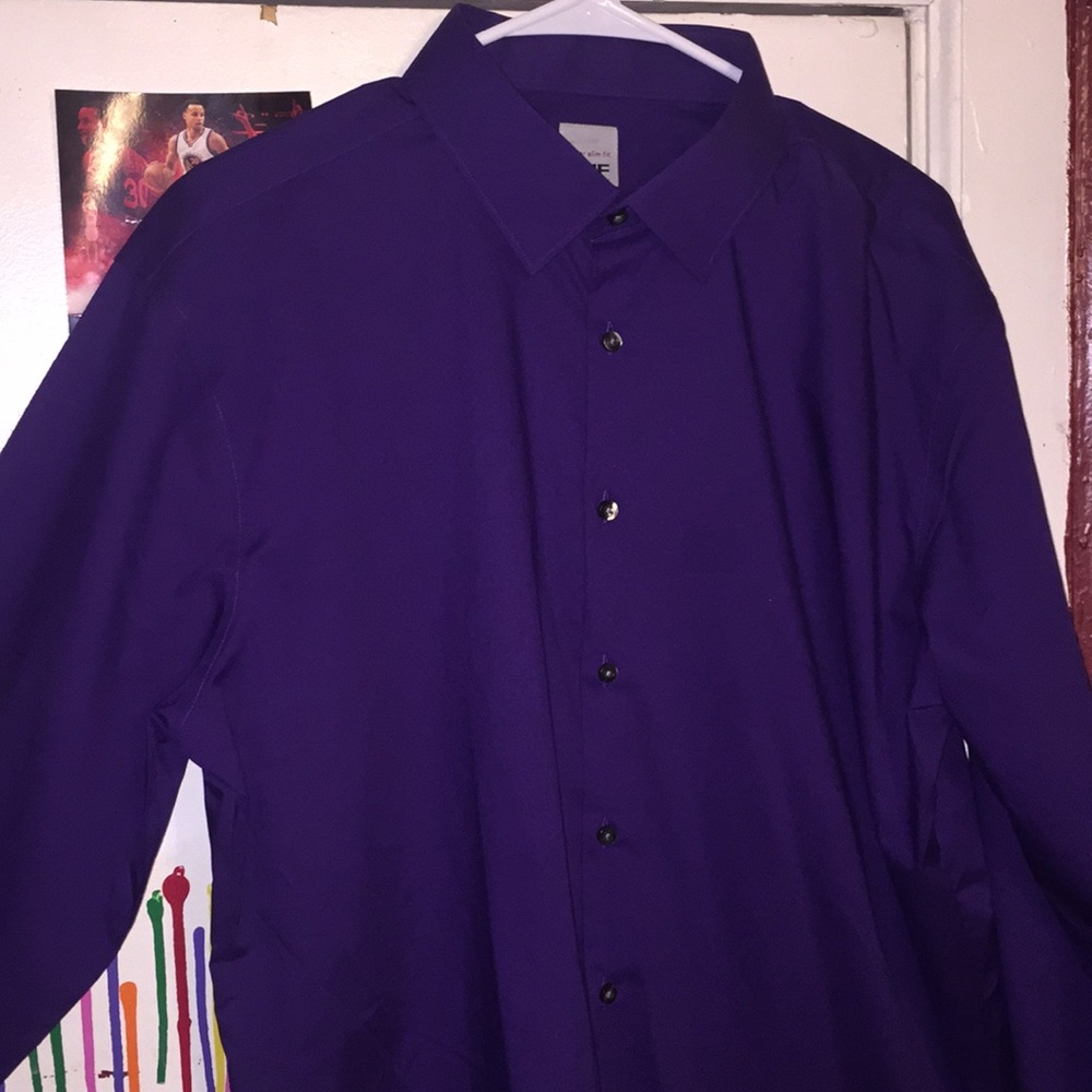 dark purple button down dress shirt
